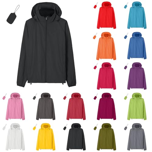 Damen Wasserdichte Faltbar Regenjacke Mit Kapuze Reflektierende Fahrradjacke Für Die Nacht Leicht Wasserdicht Windbreaker Jacke Fahrrad Herbstjacke Funktionsjacke Für Wandern Reisen Xxxl Xl Grün