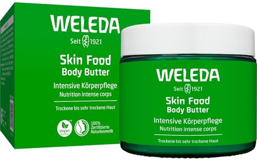 WELEDA Bio Skin Food Body Butter - vegane Naturkosmetik Körperbutter mit Sheabutter & Kakaobutter. Unisex Körperpflege Creme für Frauen & Männer zur Hautpflege von trockener & rauer Haut (1x 150ml)