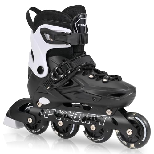 PIPIZHU Inline Skates - Inliner für Kinder/Jugendliche & Erwachsene | Roller Skates bis zu 4 Größen verstellbar | Ideal für Freizeit, Sport & Spiel, Schwar (L)