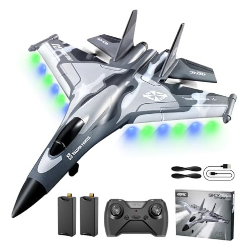 4DRC G1 RC Flugzeug mit 4 Kanälen, LED-Lichtern, leicht zu fliegen, akrobatisches Flugzeug, 2,4 GHz 6-Achsen-Gyro-Stabilisator, RTF Segelflugzeug für Erwachsene, Kinder, Anfänger und Jungen