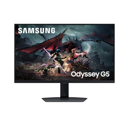 Samsung Odyssey G50D QHD Gaming Monitor, 27 Zoll, Bildschirm mit Fast IPS-Panel, 2.560 x 1.440 Pixel, AMD FreeSync, Bildwiederholrate 180 Hz, Reaktionszeit 1 ms (G/G)