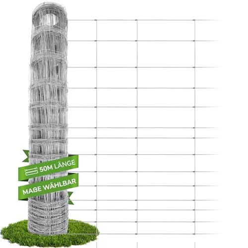 Panorama24 Wildzaun 120/10/30 50m Gartenzaun, Wildzaun, Weidezaun, Forstzaun, Drahtzaun, Knotengeflecht, STARK GEGEN Hirsche, Rehe, Wildschweine, Dachse, Hasen & mehr Wildtiere & Schadtiere