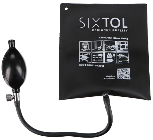 SIXTOL AIR MOVER 1 Aufblasbarer Positionierkeil | Tragkraft bis 135 kg | Luftkeil für Auto, Möbel, Fensterinstallation | Einfaches Heben und Positionieren | Robust und leicht zu bedienen, Schwarz
