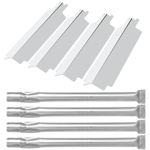 WELL GRILL Edelstahl Brennerabdeckung & Brennerrohr Ersatzteile für EL Fuego Dayton 4 Brenner, Tepro, Broil-Master Gasgrill 4+1 und die meisten Gasgrills, 4er-Pack