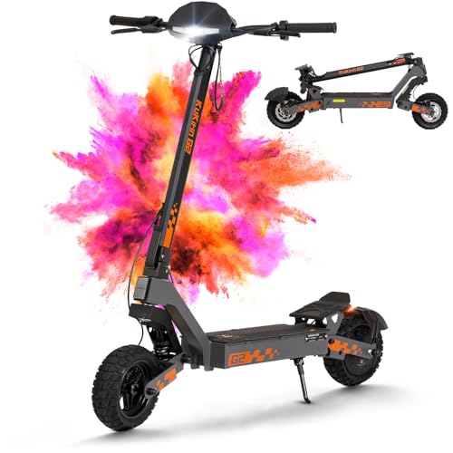 Kukirin E Scooter,Elektro Elektroroller Erwachsene Elektroscooter,E Roller Offroad,Elektro Scooter Roller,Patinete electrico(55 Km Reichweite),G2