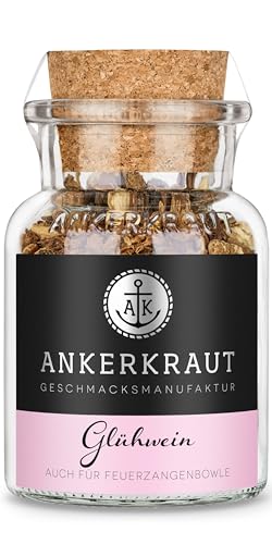 Ankerkraut Glühwein, Mischung würzender Zutaten für Glühwein, Feuerzangenbowle, Punsch, Kinderpunsch, Weihnachtstee, 60 g im Korkenglas