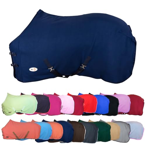 RL24 - Abschwitzdecke mit Kreuzgurt BASICLINE dunkelblau 145cm