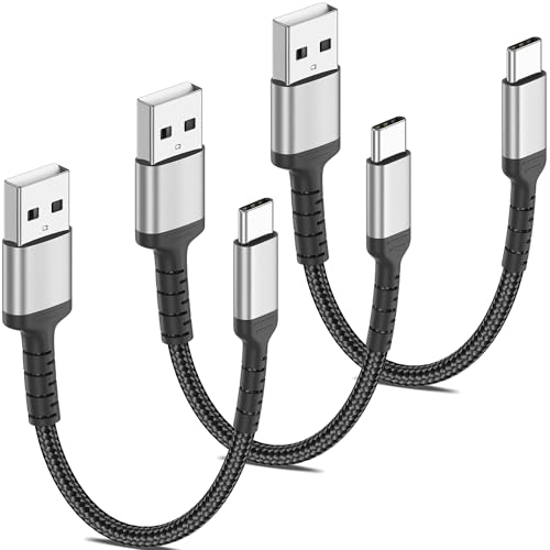 USB auf USB C Kabel Kurz 3Stück, 20CM Geflochten USB C datenkabel 3A Schnellladekabel Type C für iPhone 16/15 Pro Max, Samsung S25/S24, MacBook Pro/Air, Huawei P80, Pixel