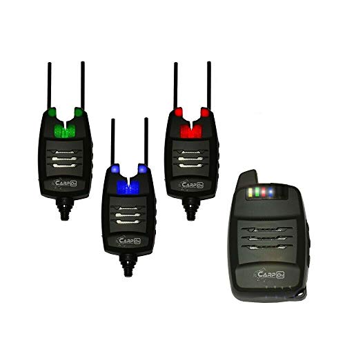 CarpOn® Funk Bissanzeiger Set 2+1,3+1,4+1 3 Angeln Bissalarm+1 Empfänger