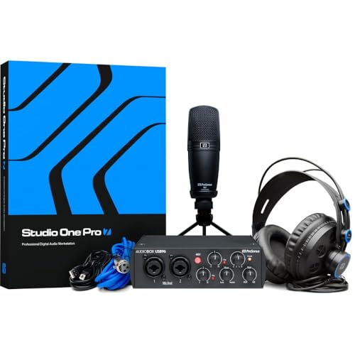 PreSonus AudioBox 96 Studio - USB-Audio-Interface, Bundle für Aufnahme und Produktion mit Mikrofon, Kopfhörer & Software, 25th Anniversary Edition