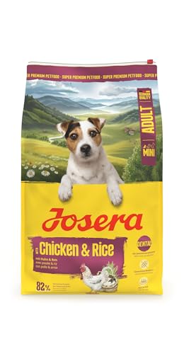 JOSERA Mini Adult Huhn & Reis (1 x 10 kg) | Premium Trockenfutter für ausgewachsene Hunde Kleiner Rassen | mit Biotin für Haut & Fell | kleine Kroketten | extraverträglich | gluternfrei | 1er Pack