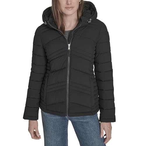 Tommy Hilfiger Damen Every Day Essential Lightweight Coat Daunenalternativer Mantel, Schwarz, L