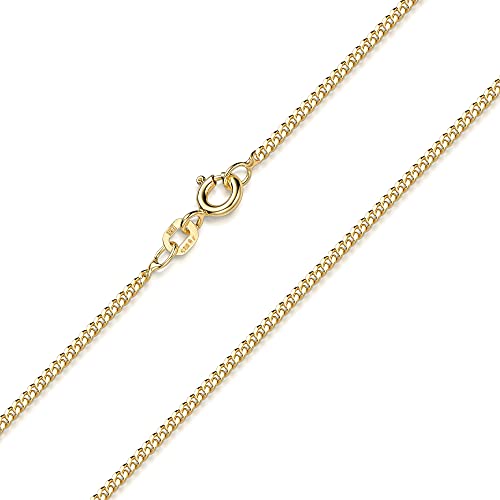 MATERIA by Matthias Wagner Goldkette Damen 925 Silber vergoldet - 55cm Panzerkette 1,7mm flach K88-55