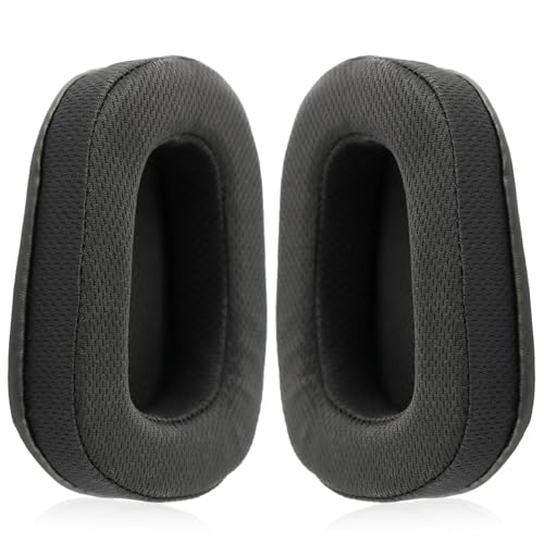 Faderr 1 Paar Ersatz-Ohrpolster für Logitech G633 G933 G935 Headset, weiche Ohrpolster aus Proteinleder und Memory-Schaum, Schwarz