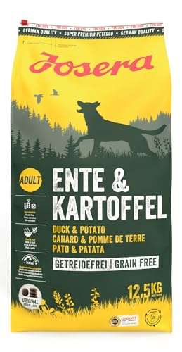 Josera Ente & Kartoffel | 1 x 12,5 kg | Trockenfutter für Hunde | Getreidefrei | Für ausgewachsene Hunde mittlerer und großer Rassen