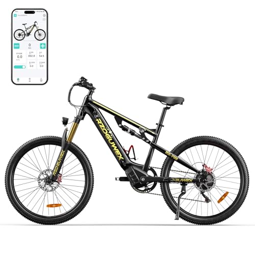 RZOGUWEX Elektrofahrrad, 26 Zoll 70NM Offroad EBIKE für Erwachsene mit 48V 17.5AH Abnehmbarer Lithium-Ionen-Akku, 7-Gang mit Dual-Stoßdämpfern und Dual-Hydraulischer Scheibenbremse