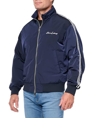Armani Exchange Men's Signature Logo Bomber Jacket Outerwear, Navy, X-Large
