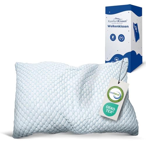 MKS Schlafkissen 50x70 mit Memory Schaum und Gel – Kopfkissen mit ergonomischer Nackenstütze – Für Erwachsene, Rückenschläfer und Seitenschläfer – Kühlend, hygienisch, komfortabel