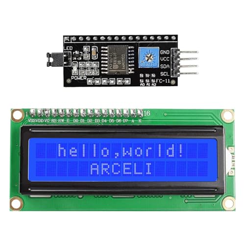 ARCELI IIC I2C TWI 1602 LCD Modul Display, Serielle 16x2 Display Module, Kompatibel mit Raspberry Pi Pico