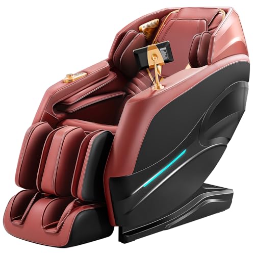 DUANDUAN 4D Zero-Gravity Massagesessel mit SL-Schiene – Vollkörper Shiatsu Massage mit 15 Programmen, Luftkissen-Massage, Wärmefunktion, Body-Scan, Bluetooth, Fußrollen & KI-Sprachsteuerung