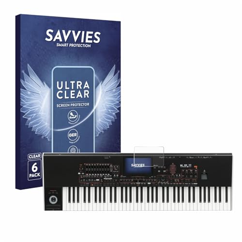 Savvies 6 Stück Schutzfolie für KORG Pa4x Displayschutz-Folie Ultra-Transparent
