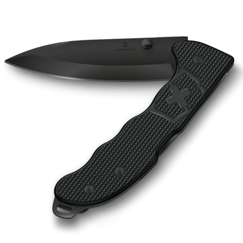 Victorinox Schweizer Taschenmesser Hunter Evoke BS Alox, Klappmesser Outdoor, 4 Funktionen Inkl. 10 cm Klinge und Daumenpin, Schwarz