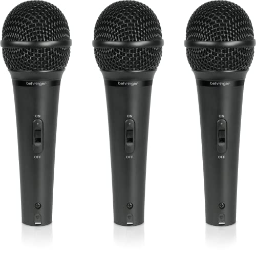 Behringer ULTRAVOICE XM1800S 3 dynamische Gesangs- und Instrumentenmikrofone mit Nierencharakteristik (3er-Set)