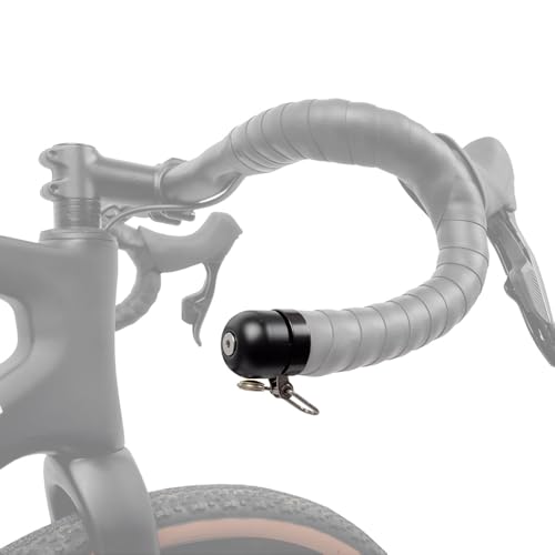 2in1 Fahrradklingel als Lenkerstopfen, geeignet für Rennräder mit gebogenem Lenker, Endkappe, Drop Bar 22,2 mm, Fahrrad Glocke, Miniklingel Bella DBX von M-Wave, Schwarz