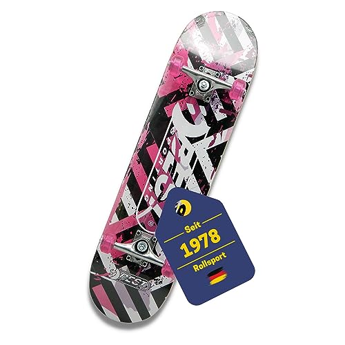 BEST SPORTING Skateboard A7 Street – Skateboard für Kinder & Anfänger mit ABEC 7 Kugellagern – Rutschfestes 7-lagiges Ahorn-Deck – 100 kg belastbar – Cooles Design (Street Pink)