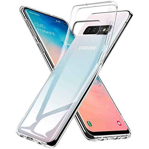 Oprimio Kristallklar Hülle für Samsung S10 [Silikon Hülle] [%100 Durchsichtig] [Deutsche Material] [Ultra Dünn] Klar Handyhülle für Samsung Galaxy S10