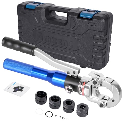 AMZCNC Profi Presszange TH-Kontur 16-20-26-32 Set Presswerkzeug,für Verbundrohr mit Fittings der TH-Kontur, Backeneinsätze TH16,TH20,TH26,TH32 incl.
