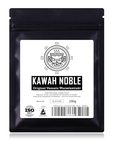 KAWAH Noble Wurzelextrakt Pulver - Premium Strain | Das Original aus Vanuatu | zertifizierte Qualität | 100% rein + laborgeprüft | Naturprodukt ohne Zusatzstoffe | 200g
