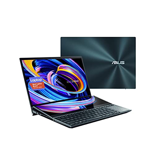 ASUS ZenBook Pro Duo 15 OLED UX582 Laptop, 15,6 Zoll OLED 4K UHD Touch Display, Intel Core i7-10870H, 16GB RAM, 1TB SSD, GeForce RTX 3070, ScreenPad Plus, Windows 10 Pro, Celestial Blue, UX582LR-XS74T