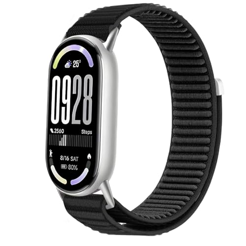 ZOCOVIN Nylon Armband Kompatibel mit Xiaomi Mi Band 8/9/10 Armband, Verstellbares Soft Sport Trail Loop Ersatzarmband für Xiaomi Mi Band 10/9/8 Damen Herren