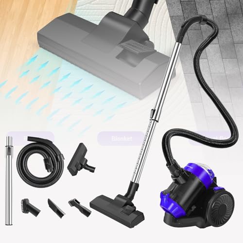 Zyklon Staubsauger Beutellos 1000 Watt Staubsaugerzylinder Leistungsstarker Bodenstaubsauger mit HEPA Filter Bodendüse für Hartboden und Teppich, 1,5 Liter Staubbehälterkapazität, 10m Arbeitsradius