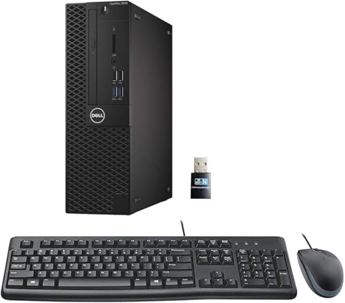 Dell Optiplex 3050 SFF Desktop Computer, Intel Core i5-7500, 8GB RAM, 256GB SSD, WiFi, Bluetooth, QWERTY-Tastatur, Windows 11 Pro (Generalüberholt)