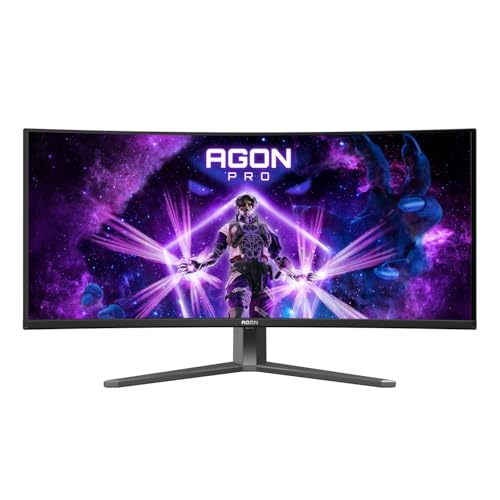 AOC Agon PRO AG346UCD - 34 Zoll WQHD OLED Curved Gaming Monitor, 175 Hz, 0.03 ms, FreeSync Premium Pro, G-Sync comp., HDR400 (3440x1440, 2X HDMI 2.0, 1x DisplayPort 1.4, USB Hub) schwarz