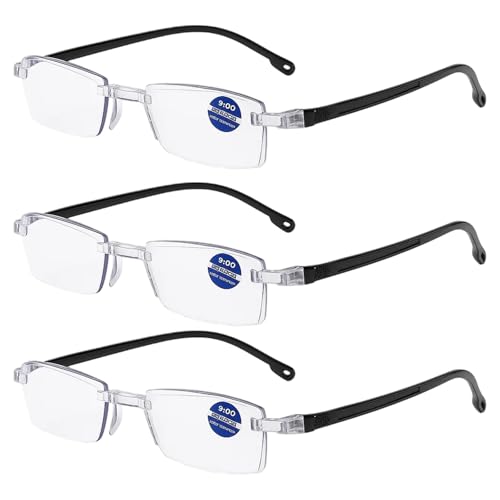 3 Stück Zoom Brille, Intelligente Zoom-Brille für Damen und Herren, Automatische Fokusanpassung, Lesebrille für Nah- und Fernsicht, Ideal für Lesen, TV und Outdoor-Aktivitäten, 14.5 cm x 13.9 cm x 3.1