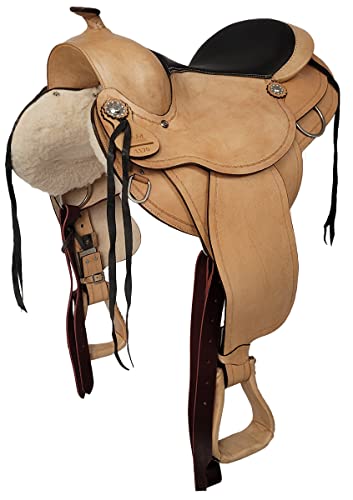 A&M Reitsport Westernsattel Austin ECO aus Büffelleder hoher Qualität Neu, Größe:17 Zoll