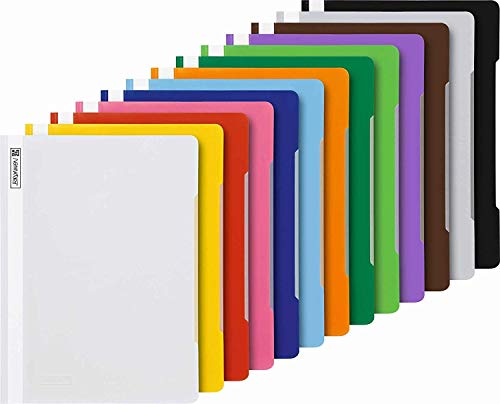 13 Brunnen Schnellhefter A4 farbig sortiert PP-Folie glasklares Deckblatt