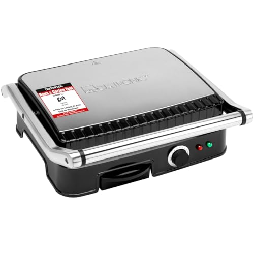 Clatronic® Kontaktgrill | beidseitiges fettfreies Grillen | 2000W | antihaftbeschichtete Grillplatten | extra tiefen Rillen für intensives Grillmuster | Panini Grill | Kontaktgrill Toaster | KG 3487