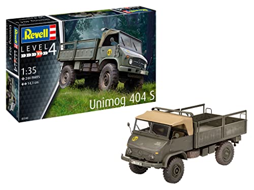 Revell Modellbausatz I Unimog 404 S I Detailreiches Level 4 Militärfahrzeug I 244 Teile I Maßstab 1:35 I für Kinder und Erwachsene ab 12 Jahren