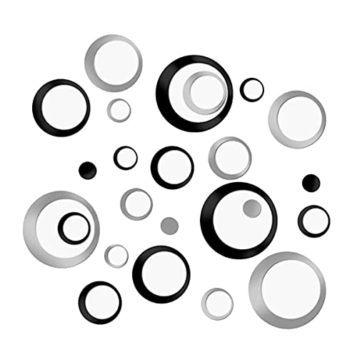 IERCZA 24 Stück wanddeko schlafzimmer Spiegel Wandaufkleber Kreise Rund Wandsticker Wandtatoo Spiegel Wanddeko Wandkunst Selbstklebend Abnehmbar für Schlafzimmer, Wohnzimmer, Haus Deko
