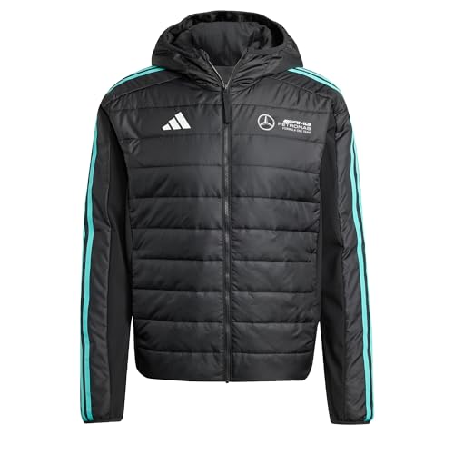 adidas Herren MERCEDES - AMG PETRONAS FORMULA ONE TEAM DNA PUFFER JACKET MEN, Black/White, XL