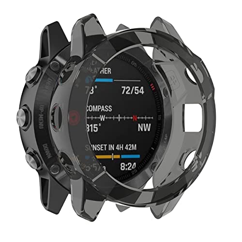 HOMTERN Schutzhüllen für Garmin Fenix 6 und Fenix 6 Pro, stoßfest, kratzfest, flexibles TPU, schwere Schutzhülle, täglicher Schutz, leicht zu installieren und entfernen