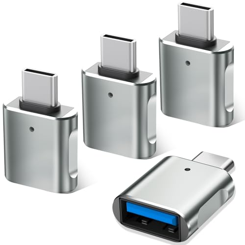 Obcxin Adapter USB C auf USB (4 Pack), OTG Adapter Thunderbolt 4/3 auf Kompatibel mit iPhone16 15 Serie MacBook Pro M4 Mac mini Galaxy S24, iPad, Type-C Mobile Phone, Tablets and More