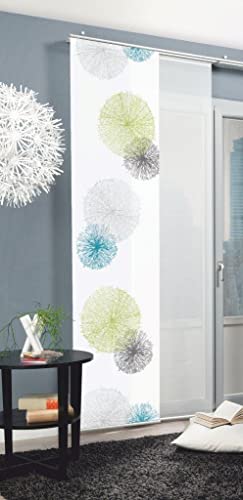 Home Fashion 87999-768 Schiebevorhang Digitaldruck Rawlins, Dekostoff Seidenoptik, 245 x 60 cm, grün