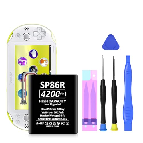 OHZHAO SP86R Akku für PlayStation Vita, 4200 mAh, wiederaufladbarer innerer Akku, Ersatz für PS PSV Slim, PSV 2000, PCH-2000, PCH-2007 Spiele mit kompletten Reparaturwerkzeugen