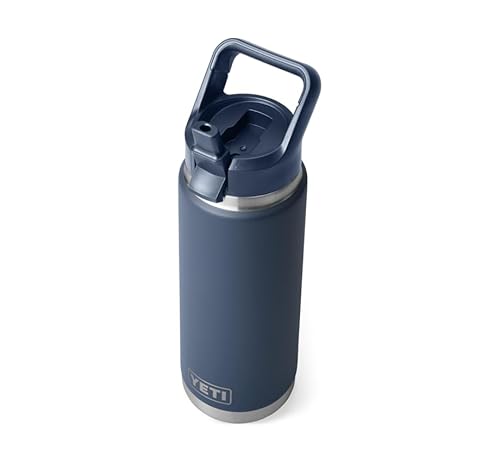YETI Rambler C Trinkhalmflasche, vakuumisolierte Edelstahlflasche mit Strohhalmverschluss, Navy, 26 oz (769 ml)