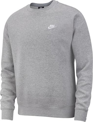 Nike Herren M NSW CLUB CRW BB 804340 Long Sleeved T-shirt, grau (dk grey heather), M